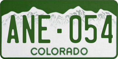 CO license plate ANE054