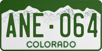 CO license plate ANE064