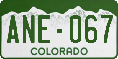 CO license plate ANE067