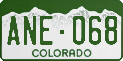 CO license plate ANE068
