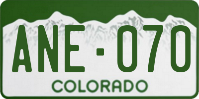 CO license plate ANE070