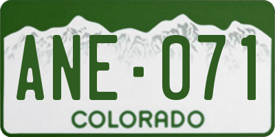 CO license plate ANE071