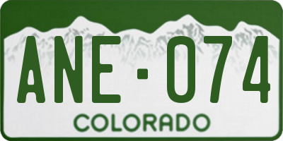 CO license plate ANE074