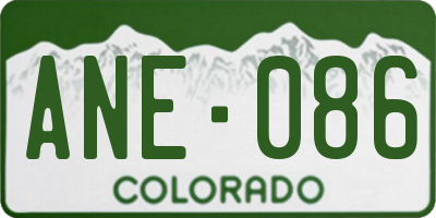 CO license plate ANE086