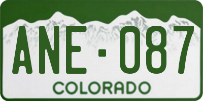 CO license plate ANE087