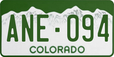 CO license plate ANE094