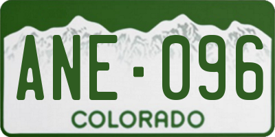 CO license plate ANE096
