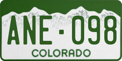 CO license plate ANE098
