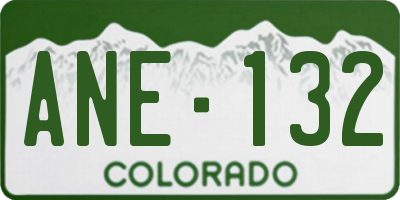 CO license plate ANE132