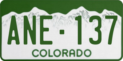 CO license plate ANE137