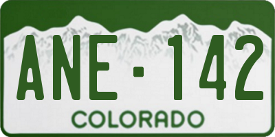 CO license plate ANE142