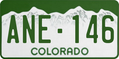 CO license plate ANE146