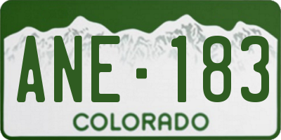 CO license plate ANE183