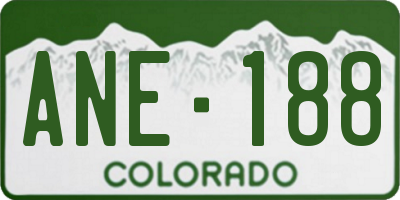 CO license plate ANE188
