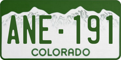 CO license plate ANE191