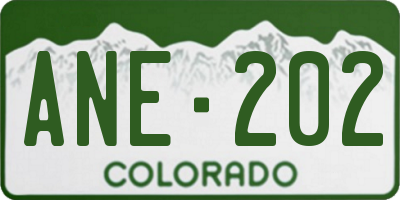 CO license plate ANE202