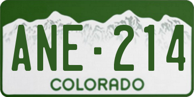 CO license plate ANE214