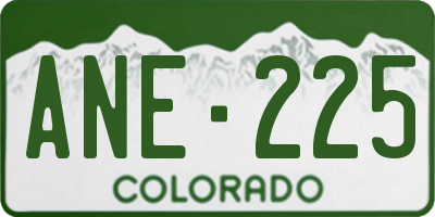 CO license plate ANE225