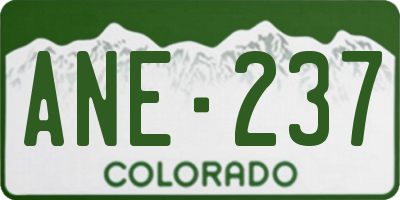 CO license plate ANE237