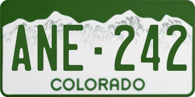 CO license plate ANE242