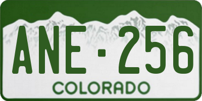 CO license plate ANE256