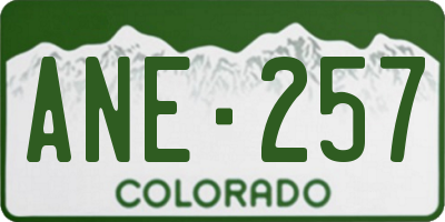 CO license plate ANE257