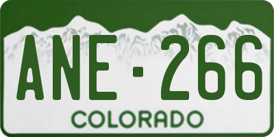 CO license plate ANE266