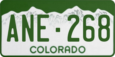 CO license plate ANE268
