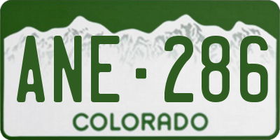 CO license plate ANE286