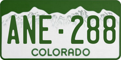 CO license plate ANE288