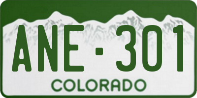 CO license plate ANE301