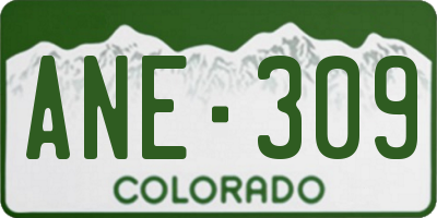 CO license plate ANE309