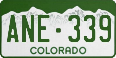 CO license plate ANE339