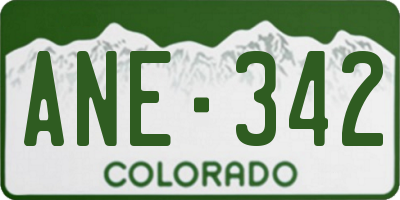 CO license plate ANE342