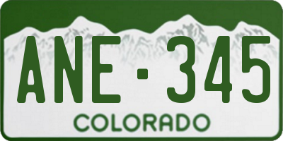 CO license plate ANE345