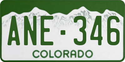 CO license plate ANE346