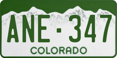 CO license plate ANE347