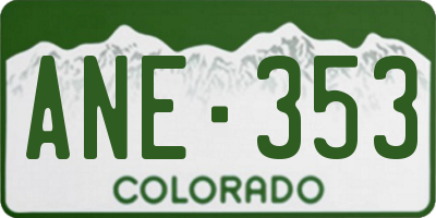 CO license plate ANE353