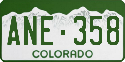 CO license plate ANE358
