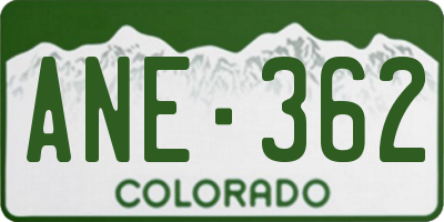 CO license plate ANE362