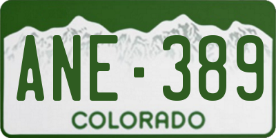 CO license plate ANE389