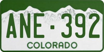 CO license plate ANE392