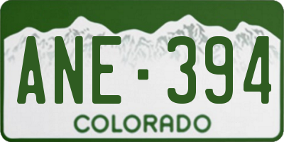 CO license plate ANE394