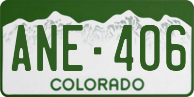 CO license plate ANE406
