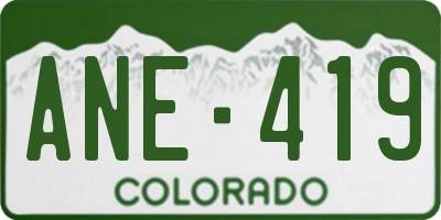 CO license plate ANE419