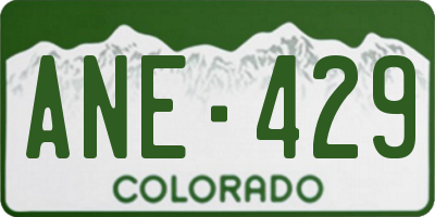 CO license plate ANE429