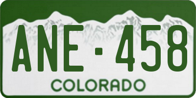 CO license plate ANE458