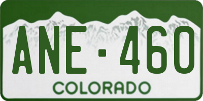 CO license plate ANE460