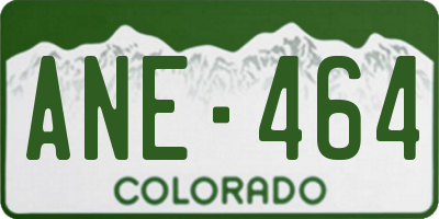 CO license plate ANE464