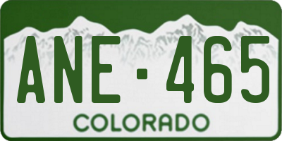 CO license plate ANE465